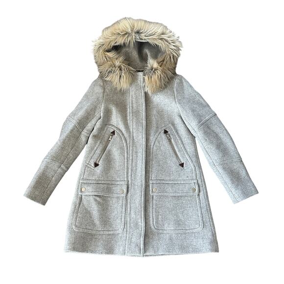 J. Crew Chateau Parka Italian Wool Stadium Cloth Grey - Picture 3 of 13